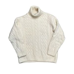 PETITE Aran Crafts 100% Merino Wool Turtleneck Sweater